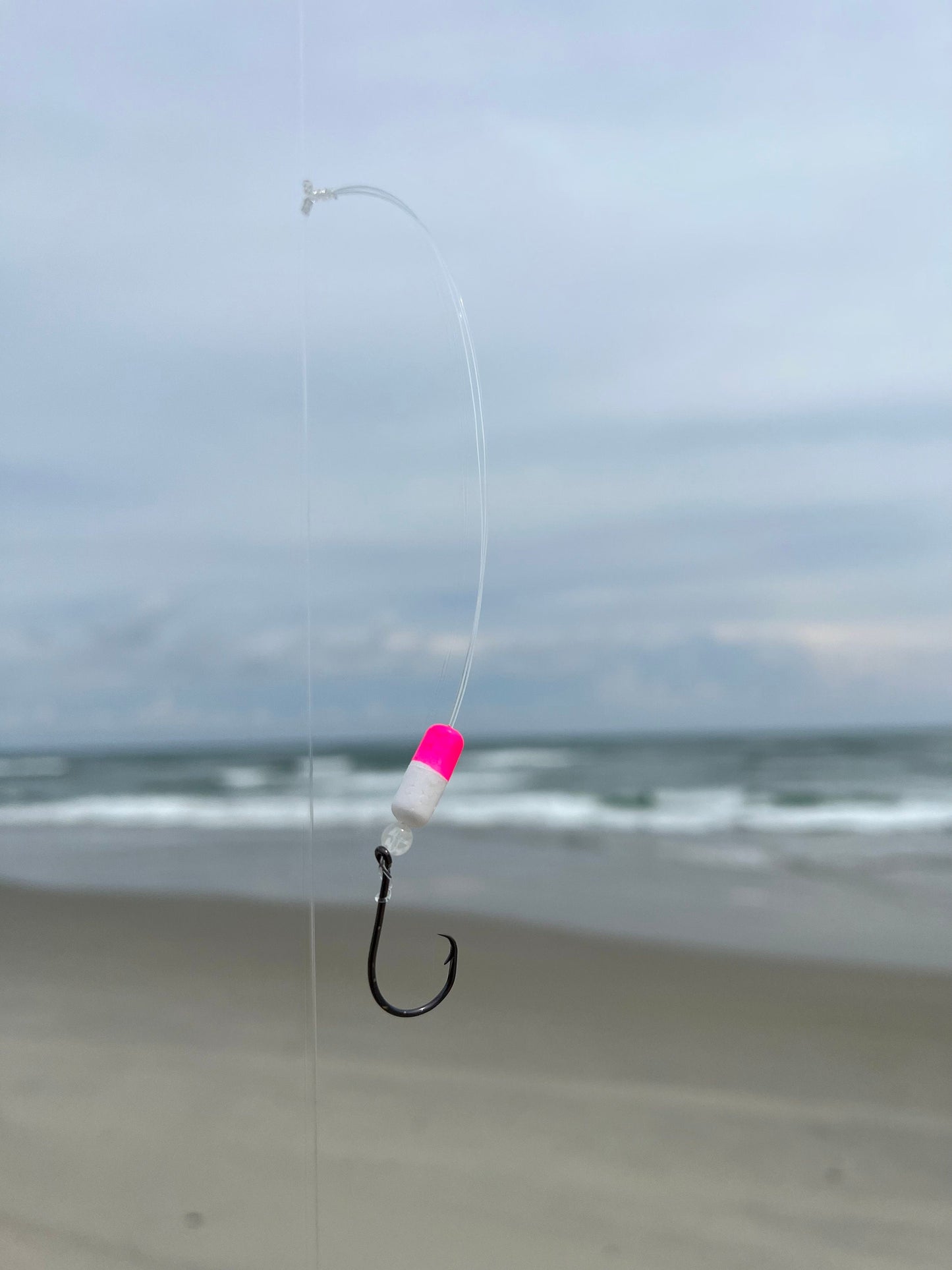 6 Pack 'Coquina Shells' Pompano Surf Fishing Rigs - 25LB Mono