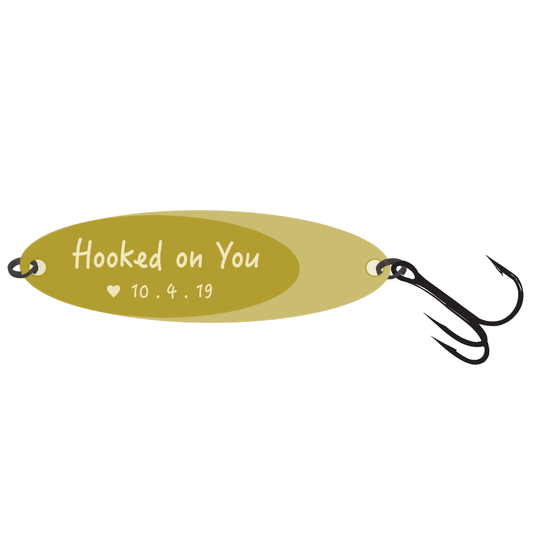 'Hooked on You' Personalized Fishing Lure Gift - Customize with a date special to you