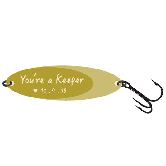 'You're a Keeper' Personalized Fishing Lure Gift - Customize with a date special to you