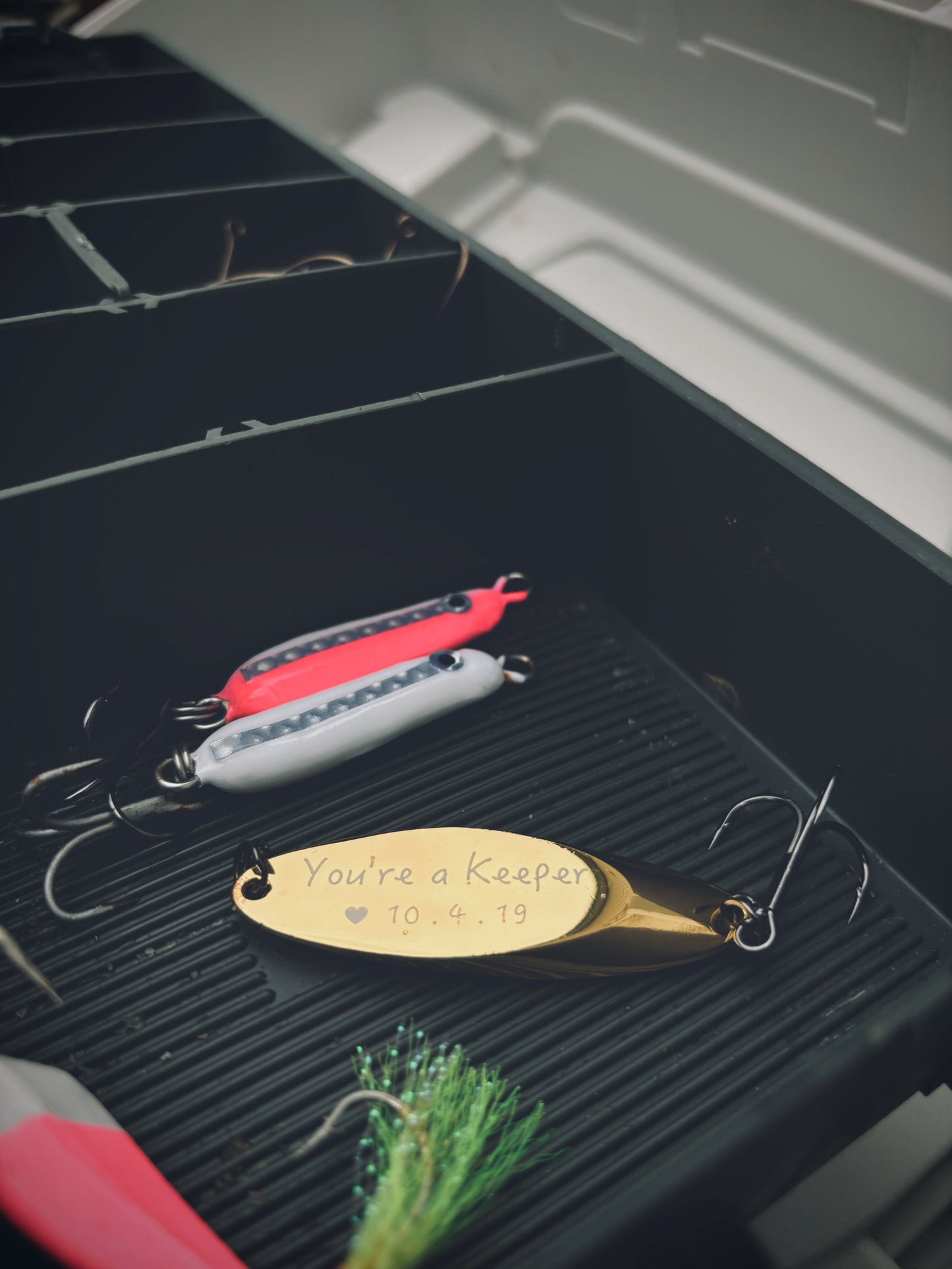 'You're a Keeper' Personalized Fishing Lure Gift - Customize with a date special to you