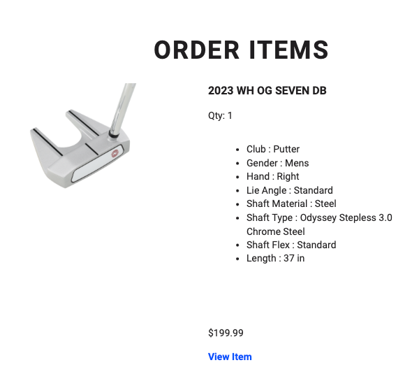 Odyssey White Hot OG 7 (SEVEN) 37" WINN Excel Pistol - please see description