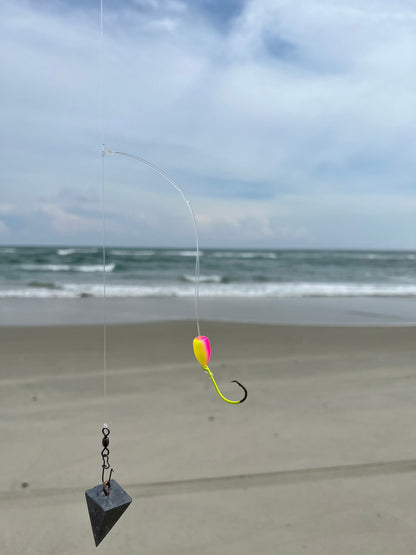  Surf Fishing Rigs - Hi-Low Rigs 1/0 Pro-Tec Neon Colored Circle  Hooks, 30lb Fluorocarbon, Pompano Snapper Whiting Drum Spots Croakers  Kingfish Porgy etc. Neon Colored Floats : Handmade Products