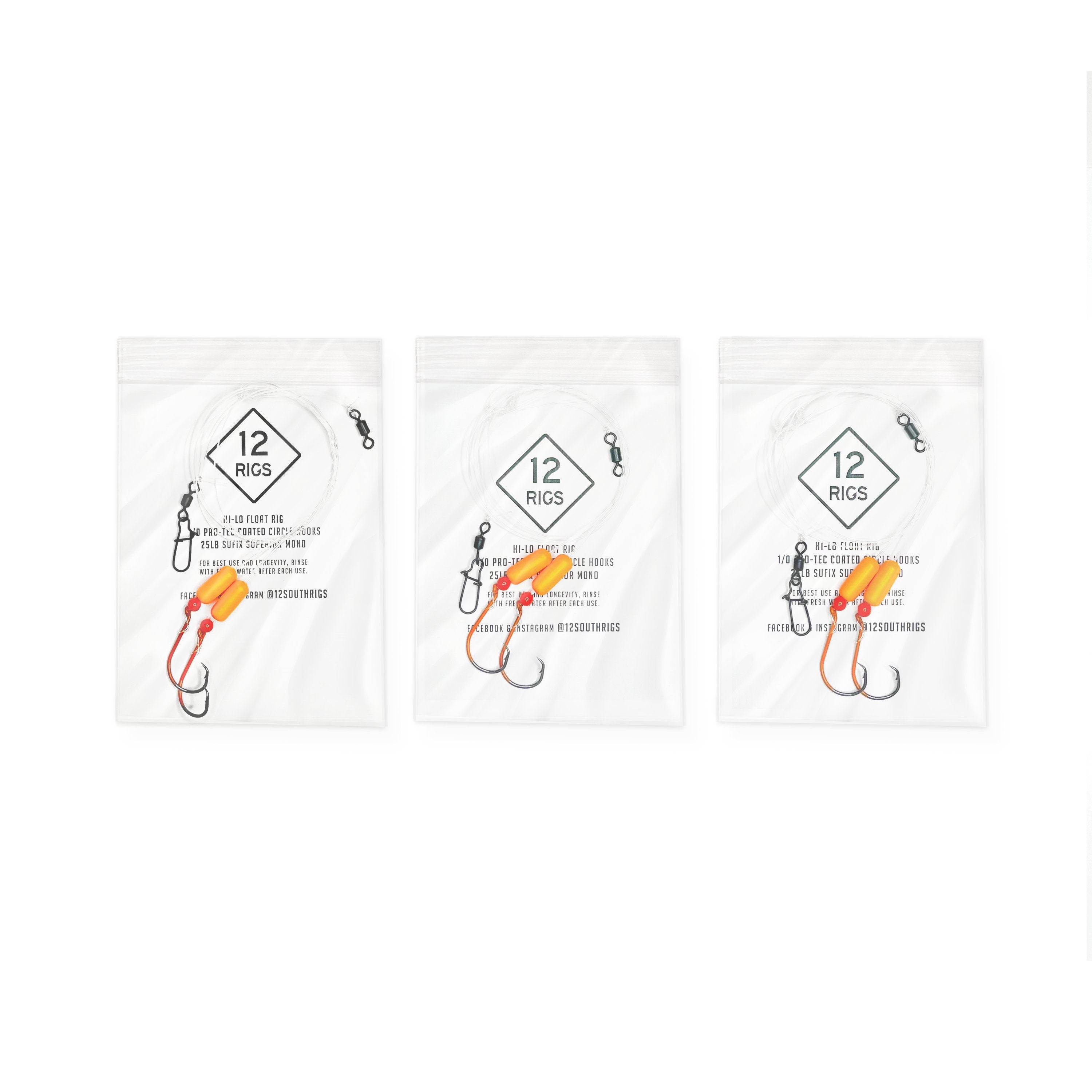 3 Pack Pompano Rigs Pro-Tec Coated Circle Hooks Tied with T-Knot ...
